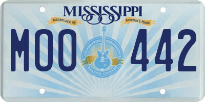 MS license plate MOO442