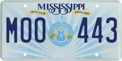 MS license plate MOO443