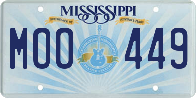 MS license plate MOO449