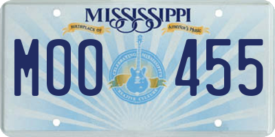 MS license plate MOO455