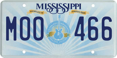 MS license plate MOO466