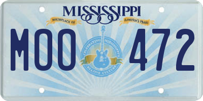 MS license plate MOO472