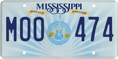 MS license plate MOO474