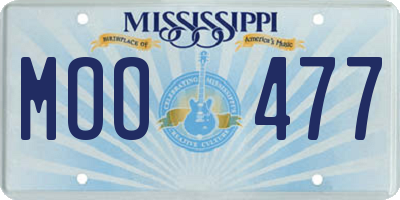 MS license plate MOO477
