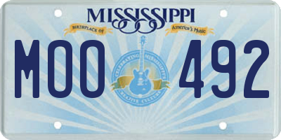 MS license plate MOO492
