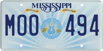 MS license plate MOO494