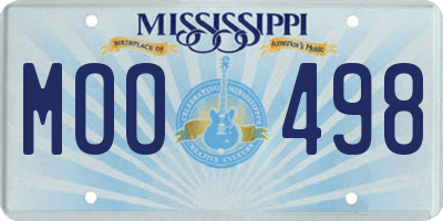 MS license plate MOO498