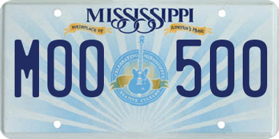 MS license plate MOO500