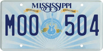 MS license plate MOO504