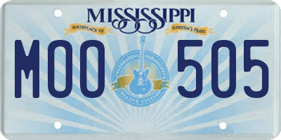 MS license plate MOO505