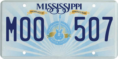 MS license plate MOO507