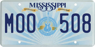 MS license plate MOO508