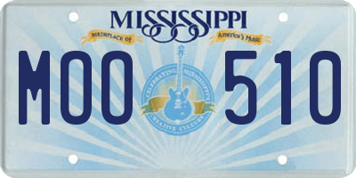 MS license plate MOO510