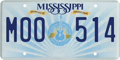 MS license plate MOO514