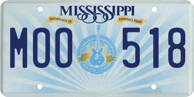 MS license plate MOO518