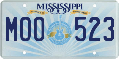 MS license plate MOO523