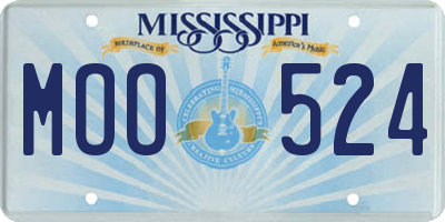 MS license plate MOO524