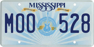 MS license plate MOO528