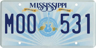 MS license plate MOO531