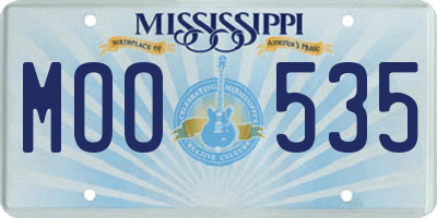 MS license plate MOO535