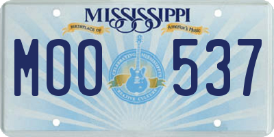 MS license plate MOO537