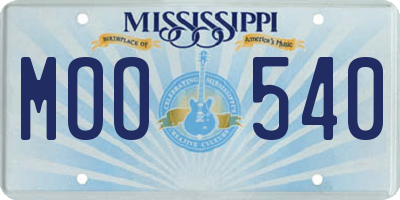 MS license plate MOO540