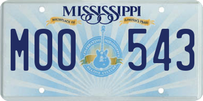 MS license plate MOO543