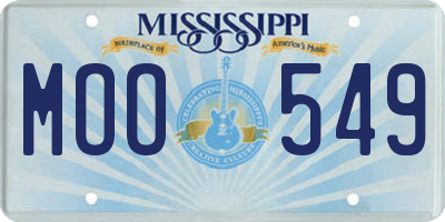 MS license plate MOO549