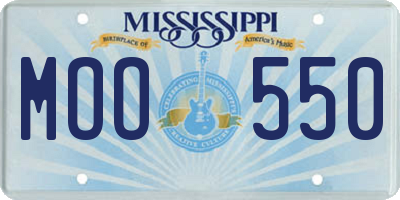 MS license plate MOO550