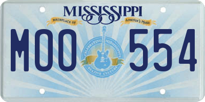 MS license plate MOO554