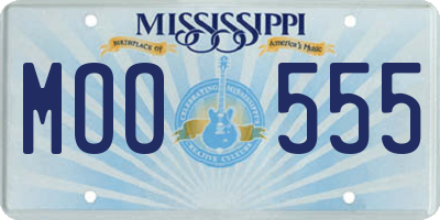 MS license plate MOO555
