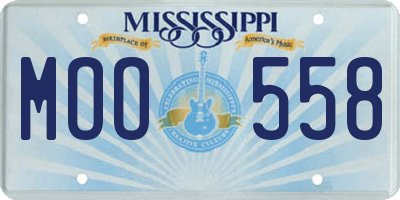 MS license plate MOO558