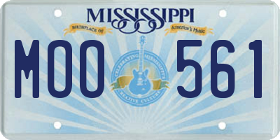 MS license plate MOO561