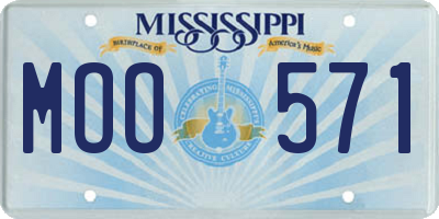MS license plate MOO571