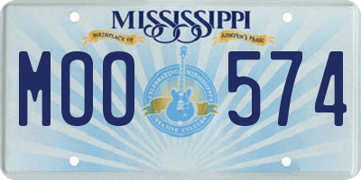 MS license plate MOO574