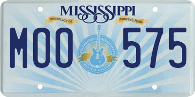 MS license plate MOO575