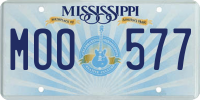 MS license plate MOO577