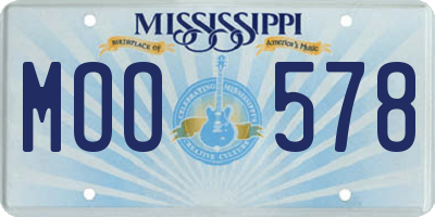 MS license plate MOO578