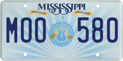 MS license plate MOO580
