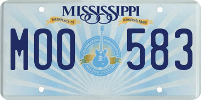 MS license plate MOO583