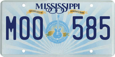 MS license plate MOO585