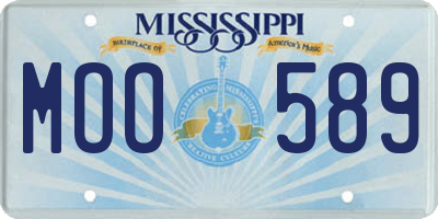 MS license plate MOO589