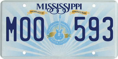 MS license plate MOO593
