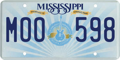 MS license plate MOO598