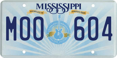 MS license plate MOO604