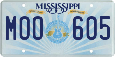 MS license plate MOO605