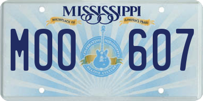 MS license plate MOO607