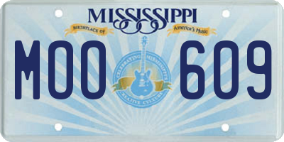 MS license plate MOO609