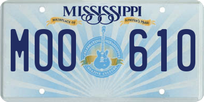 MS license plate MOO610