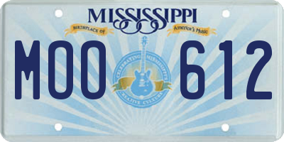 MS license plate MOO612